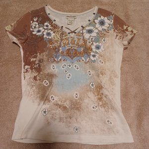 cowgirl, vintage Skinny Minnie shirt, junior L14